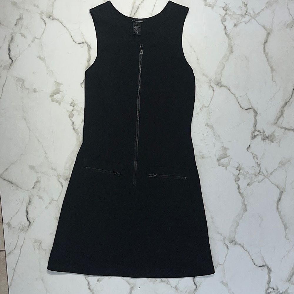 Vintage Club Monaco Micromodal Zip Mini Dress